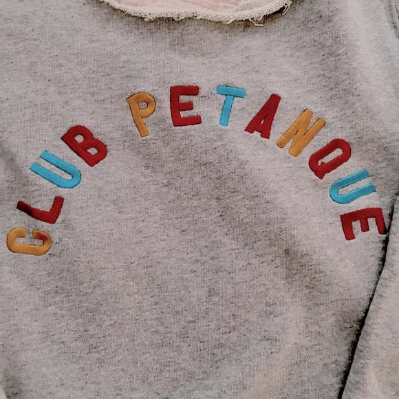 Club Pétanque size S gray cropped sweatshirt - Picture 2 of 5